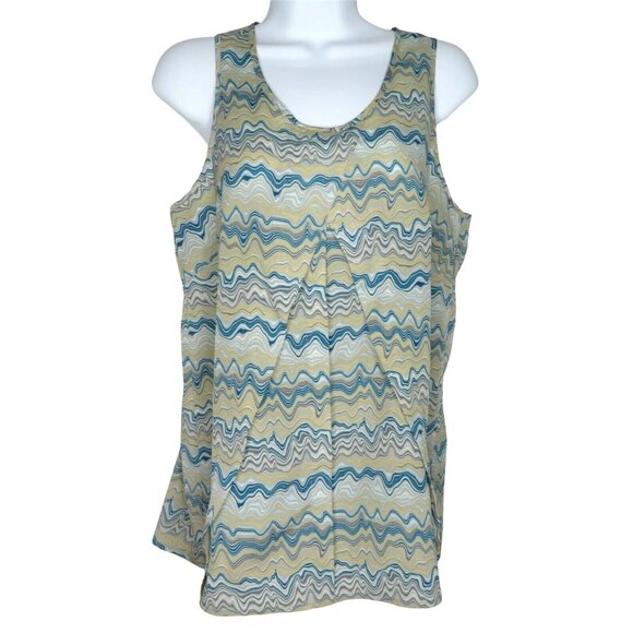 Wassio Top Blouse S Multicolor Pullover Sleeveless Vented Front - Picture 6 of 9